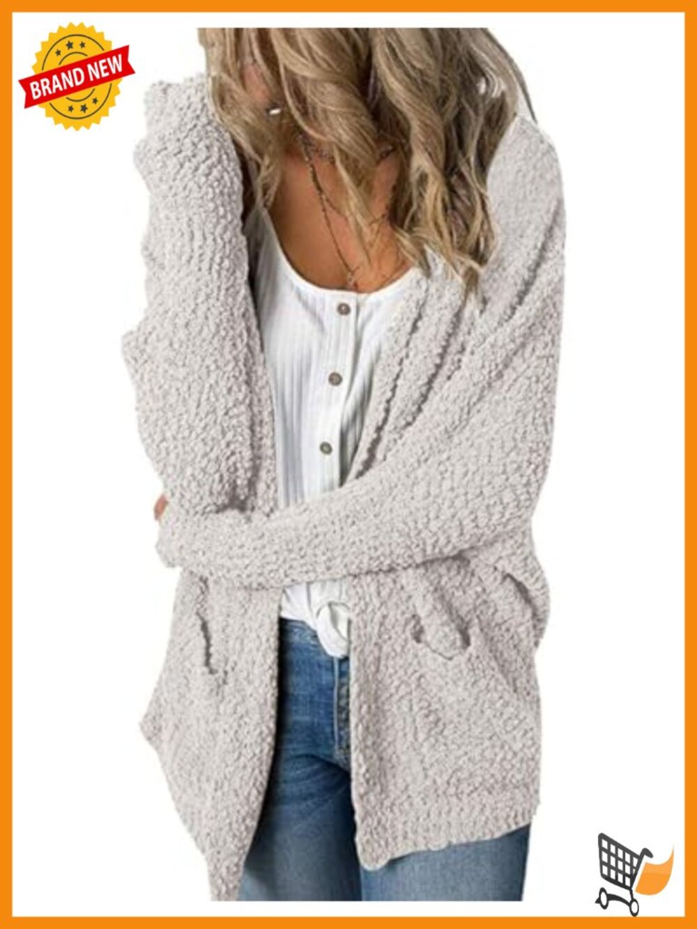 Fuzzy Chunky Oversized Cardigan Sweater with Pockets